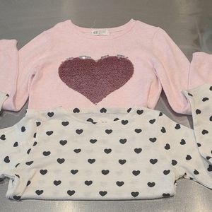 H&M long sleeve shirts girls size 6-8